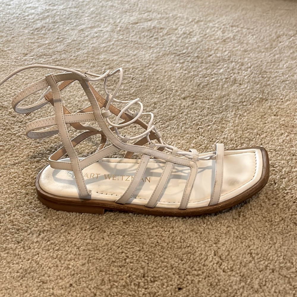 Stuart white size 9 gladiator sandals
